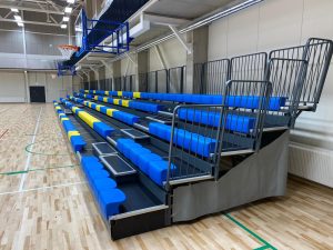 Retractable seating telescopic tribune for indoor seating -Seven model