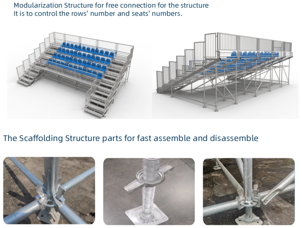 Demountable grandstand temporary tribune scaffolding structure out door steel bleacher